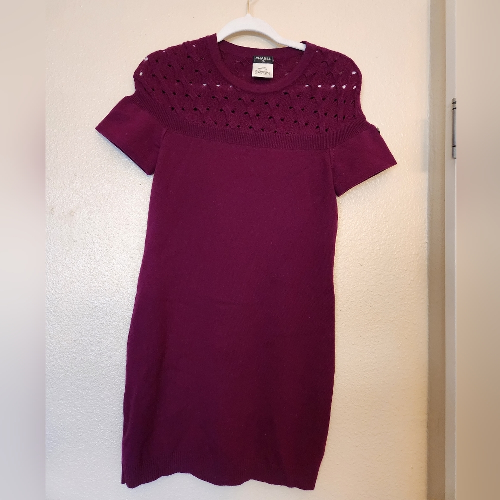 Chanel purple sweater dress